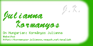 julianna kormanyos business card